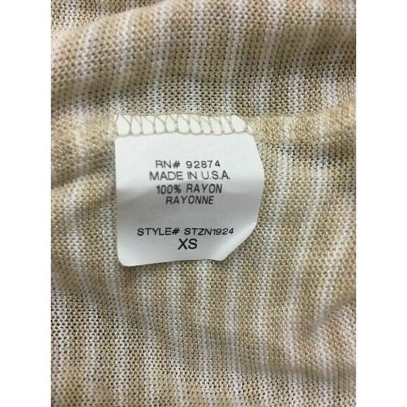 Splendid Womens White Beige Striped Short Sleeve Kimono Wrap Cardigan Top Xs - Picture 6 of 6